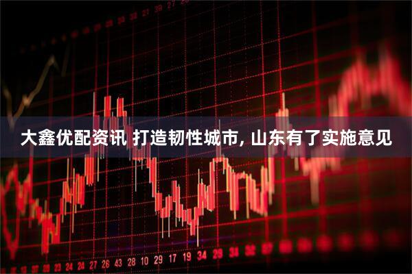 大鑫优配资讯 打造韧性城市, 山东有了实施意见