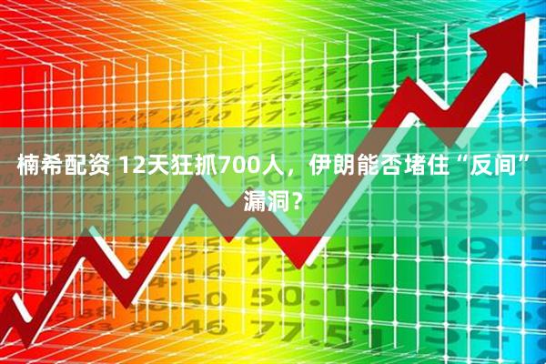 楠希配资 12天狂抓700人，伊朗能否堵住“反间”漏洞？