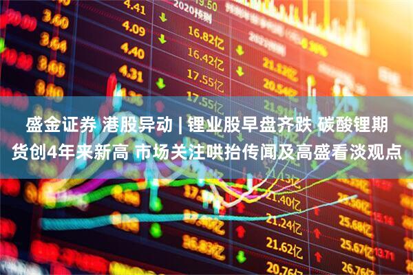 盛金证券 港股异动 | 锂业股早盘齐跌 碳酸锂期货创4年来新高 市场关注哄抬传闻及高盛看淡观点